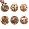 Indendørs Julefest Dekoration Rhinestone Maleri Solfanger Sæt, Rund DIY Hængende Have Vindue Pejs Ornamenter til Træ Hjem, Håndværks Vedhæng