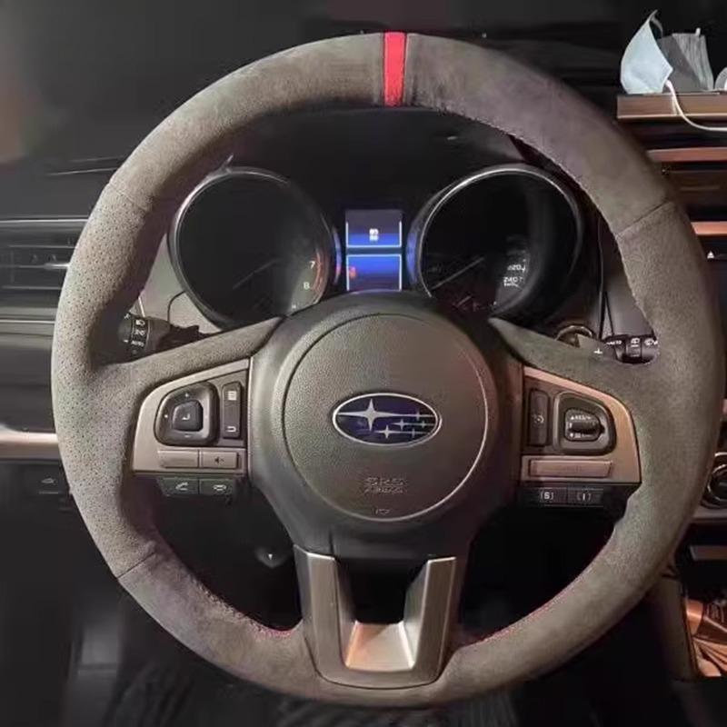 Hand-stitched non-slip suede car steering wheel cover 100% Fit For Subaru Legacy Outback XV Forester 2015 2016 Auto Parts X111
