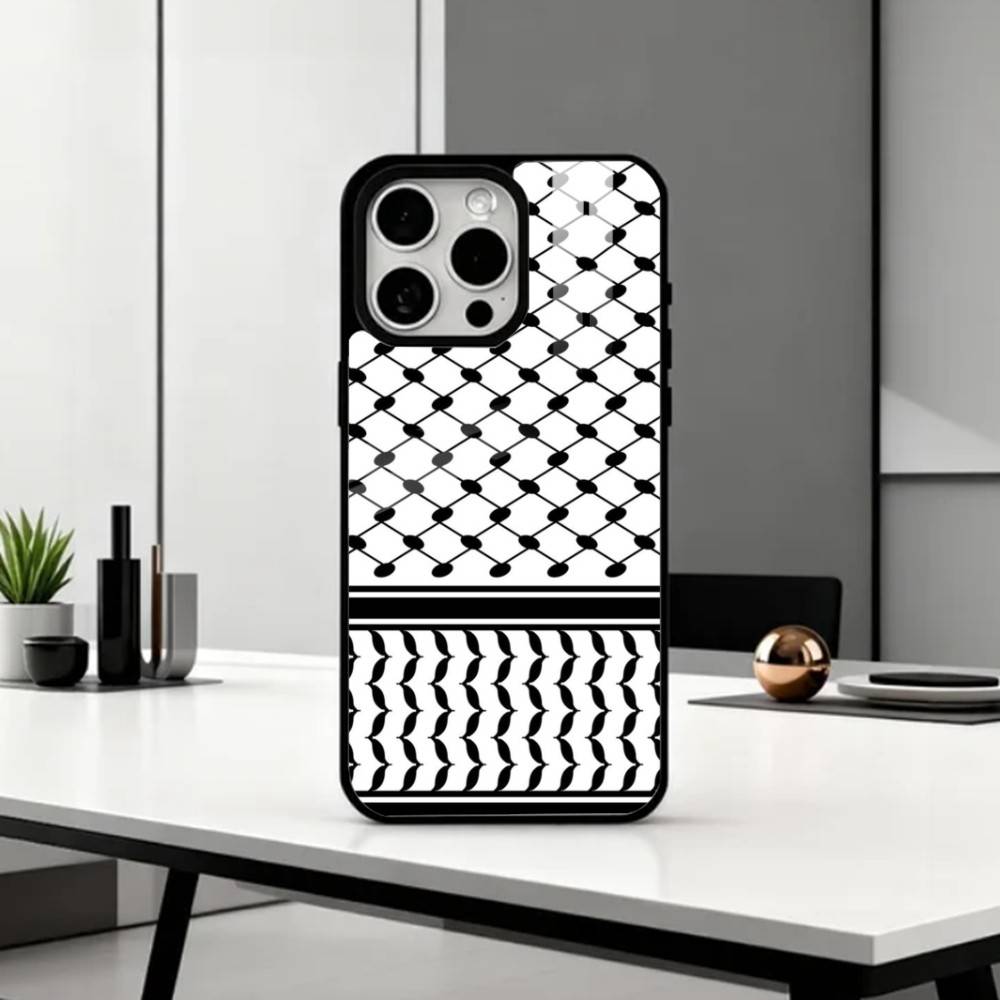 P-Palestine Hattah K-Keffiyeh pattern Phone Case For iPhone17,16,15,14,13,12,11,Pro Max Magnetic For Magsafe Wireless Charging iPhone14PRO