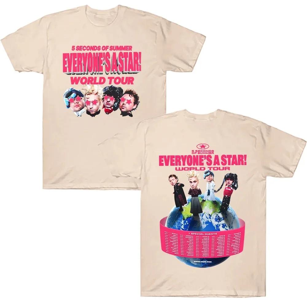 Seconds of Summer EVERYONE'S A STAR! T Shirts 5SOS World Tour 2026 Tshirts Summer Fan Oversized Male Female Short Sleeves Casual
