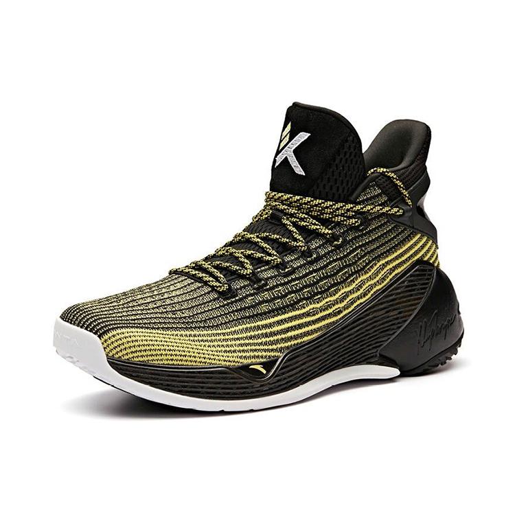New Anta KT4 Thompson KT4 Cushioning Anti Slip And Wear Resistant High Top Performance Basketball Shoes Men's Black Yellow 11921101-5