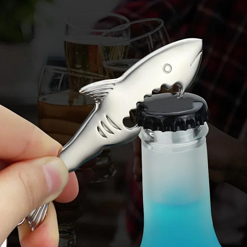 Shark Beer Metal Bottle Opener Key Chain Creative Practical Gift Key Accessory Pendant
