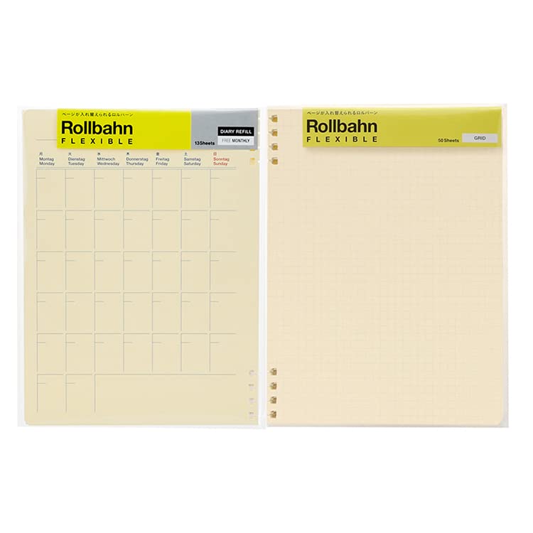 Rollbahn Flexible Diary Refill Free Monthly A5 Rollbahn Flexible Refill Grid A5 [Delfonics] [2-piece set] /