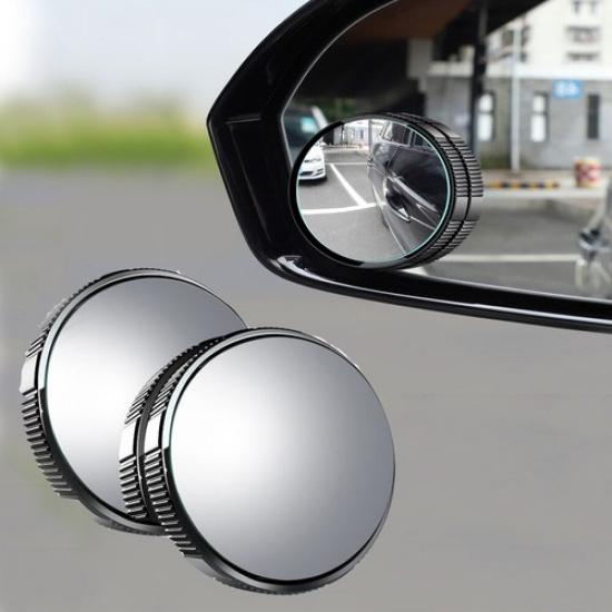 2Pcs Car Mirrors Blind Spot Adjustable 360 Degree Wide Angle Crew Suction Cups
