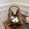 Chic Korean Style Cute Dog Tote Bag For Women With Fashionable Design In Black And Brown