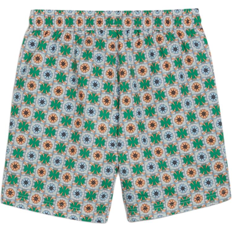 Puma Prep Aop All Over Print Comfortable Lace-Up Casual Shorts Unisex Shorts Green 627954-86