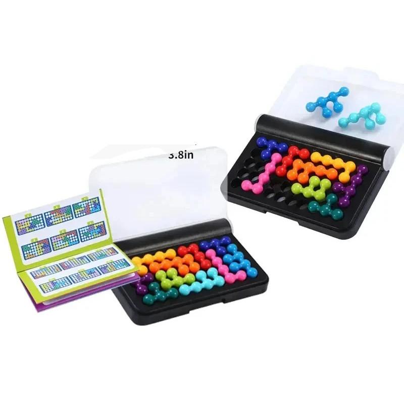 120 Challenges IQ 3D Puzzle Board Game Classic Pyramid Plate Pearl Logical Mind For Children Pyramid Beads Montessori Toys Gifts