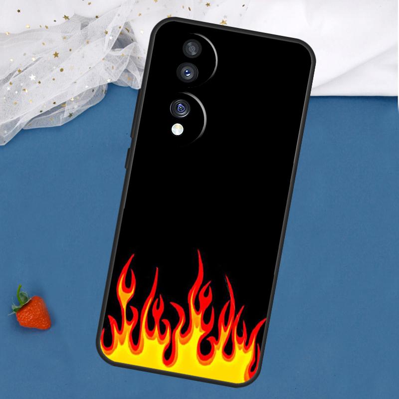 Fashion Design Flame Pattern Case For Honor Magic 7 5 6 Lite 8 Pro 200 400 50 70 90 X8c X8b X9a X9b X9c X9d Win RT Cover