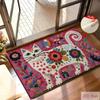 2D Flat, 2D Flat, 1pc 2D Flat Cat with Floral Patterns Patterned Bathroom Mats Highly Absorbent Bath Mats Quick-Drying Anti-Slip Shower Mats Soft Imit