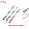 3Pcs 8mm Hex Sockets Hex Shank Magnetic Nut Sockets Driver Nut Driver 1/4" Quick Change Screwdriver Kit 150mm Length