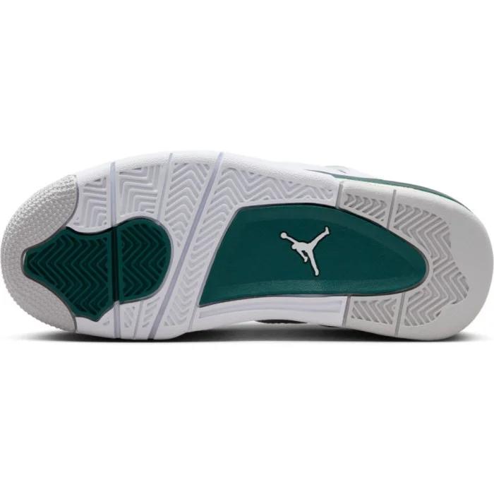 Air Jordan 4 Retro GS Oksitlenmiş Yeşil Çocuk Spor Ayakkabıları Beyaz Nötr Gri FQ8213-103