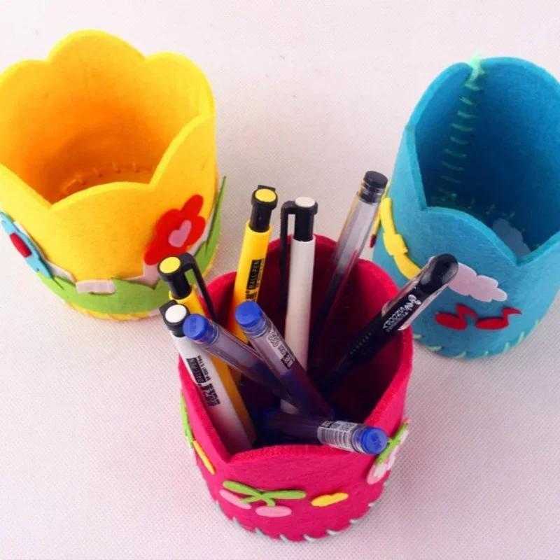 Fabric Brush Storage Bag Non-woven Bag Handmade DIY Fabric Early Education Kindergarten Creative Paste Felt Crafts Storage