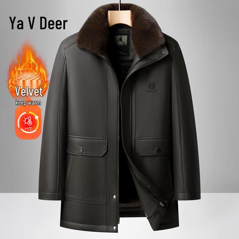 Мужская зимняя куртка средней длины из искусственной кожи Yalu 5XL