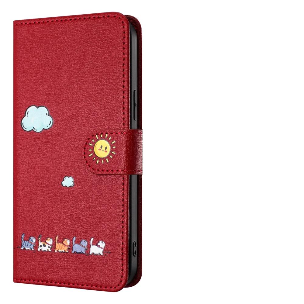 Capa Flip de Couro para Funda Samsung Galaxy A56 A36 A16 A26 A55 A35 A25 A15 A54 A34 5G Capas Carteira Gatinho Fofo 3D Capa de Telefone Mulheres