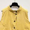 Vest for Women Cotton Winter Sleeveless Tops Vest Vintage Solid-Color Button Thickened Casual V-neck Vest