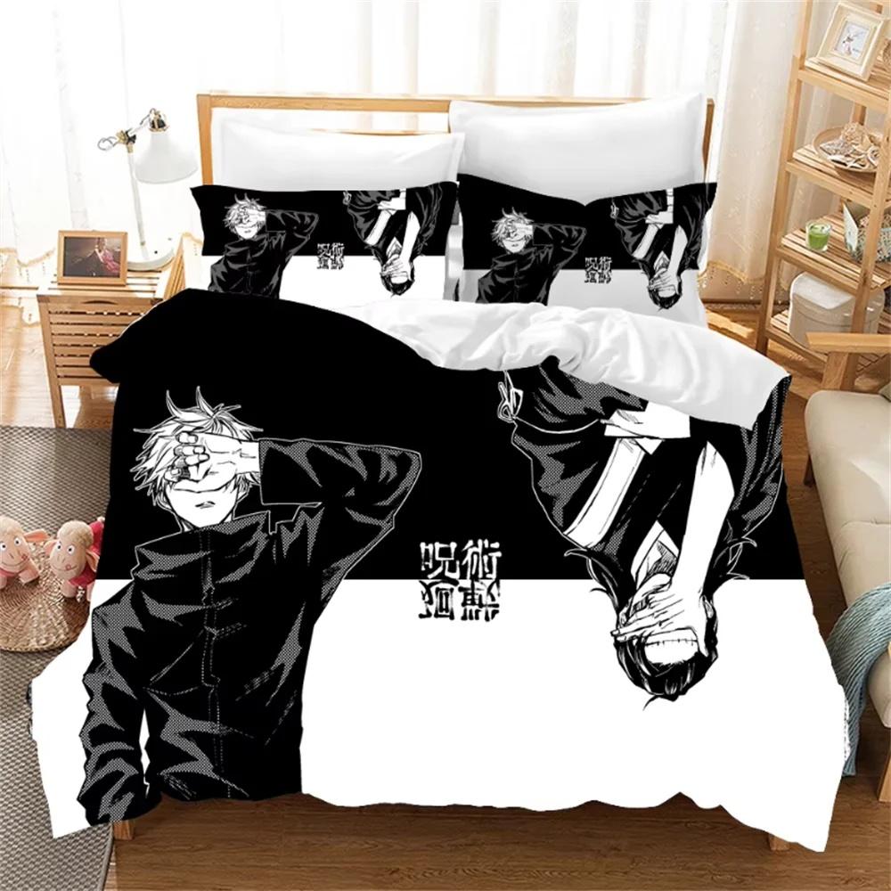 Jujutsu Kaisen Bedding Set Japan Famous Anime Duvet Cover Sets Comforter Bed Linen Twin Queen King Single Size Satoru Gojo