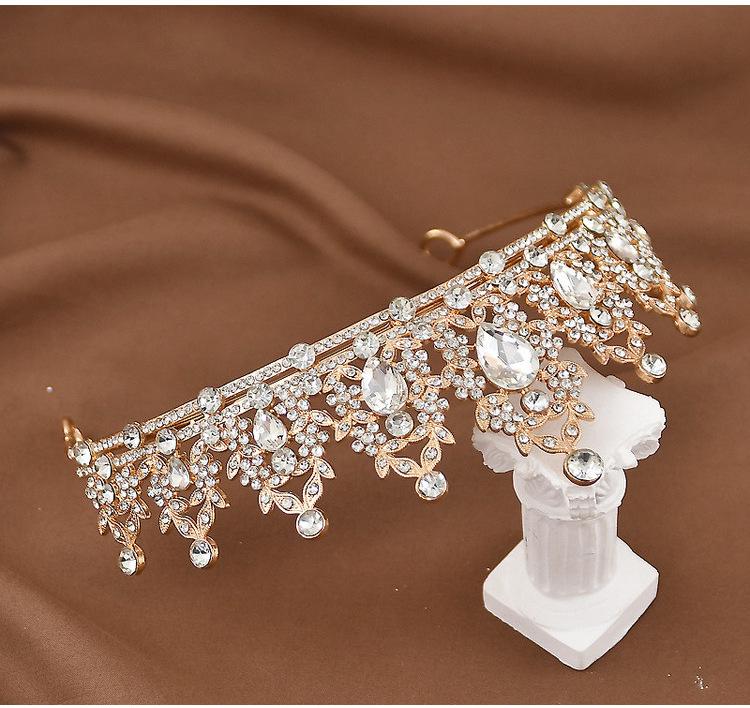 European & Asian Alloy Bridal Crown Rhinestone Headband Wedding Headdress