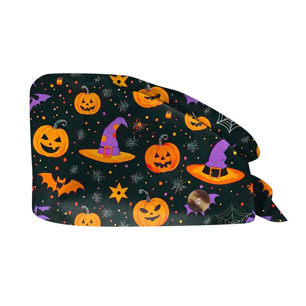 Fashion Halloween Print Work Hat Casual Wash Hat Bag Cap