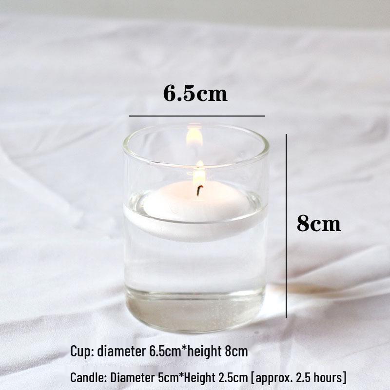 Glass Candle Holders for European Romantic Dinner, Wedding, Birthday, or Hotel Events - Floating Water Candles Included