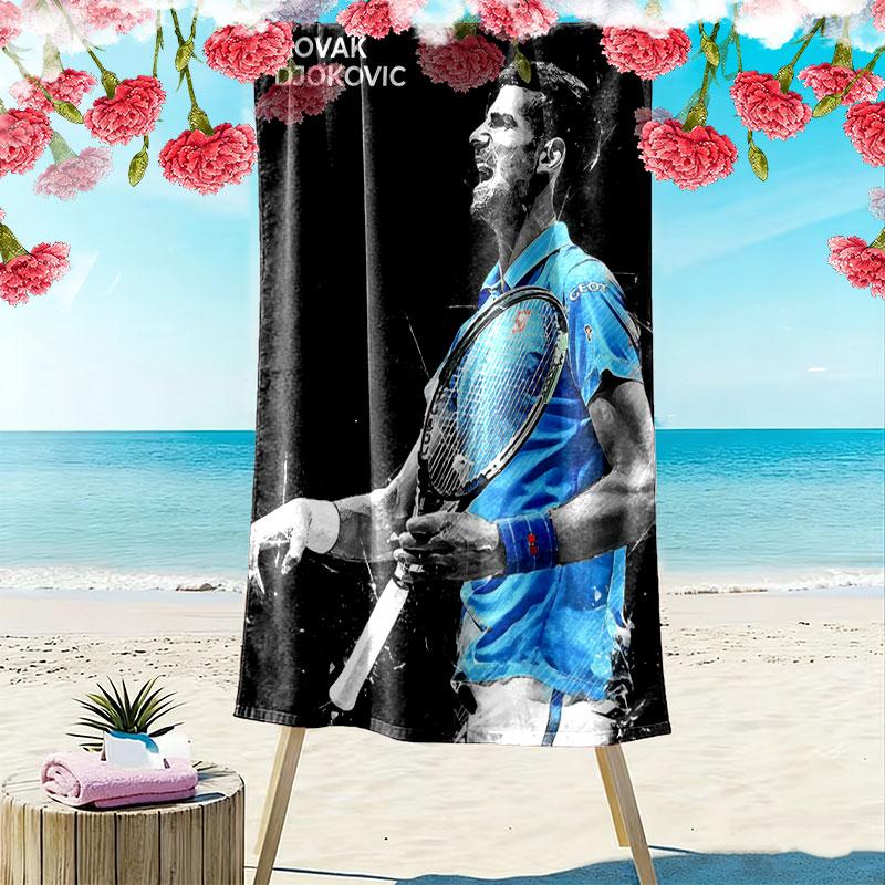 Asciugamano da Spiaggia Novak Djokovic Fighter, Asciugamano Grande Morbido ad Asciugatura Rapida per Spiaggia Campeggio Nuoto