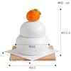 Kamoshika Tool Shop Ceramic Kagami Mochi with Orange New Ceramic Kagami Mochi Small Item Made In Banko with Amulet Card - Year's Decoration, Ornament,