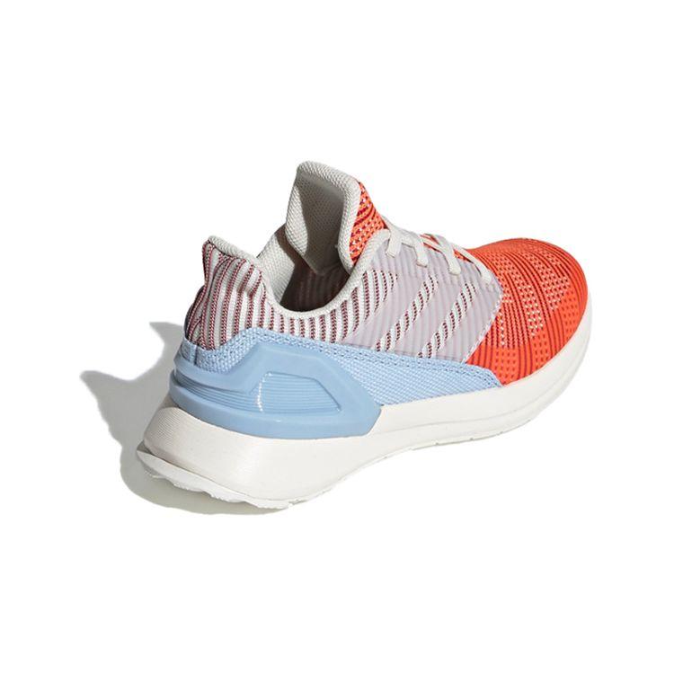 Adidas Rapidarun Knit El C BP Mesh Non-Slip Shock Absorption Low-Top Running Shoes Kids Sneakers Blue Red White G27308