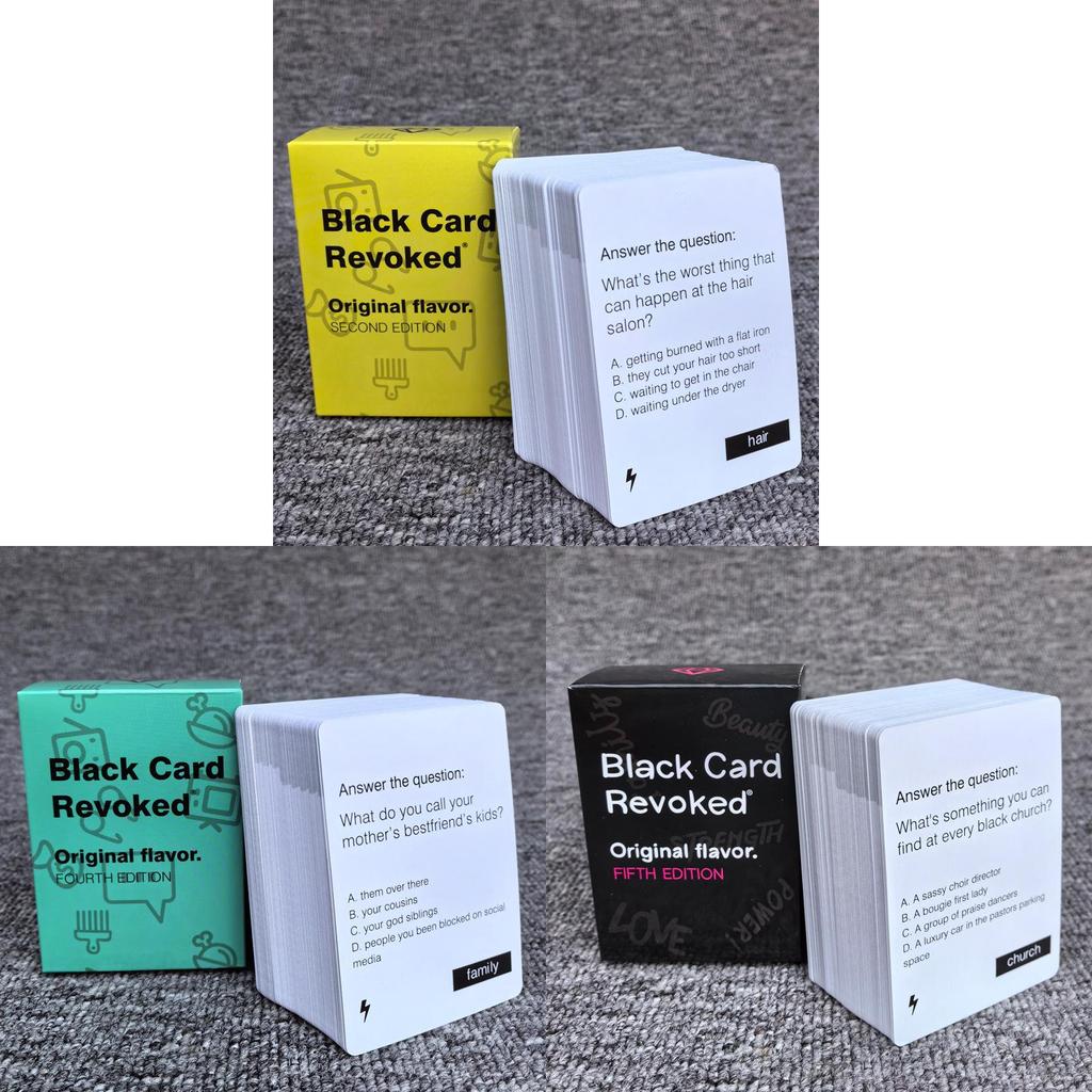 Juego de Mesa Fiesta Tarjeta Negra Revocada Con Tarjetas de Papel de Colores Para Entretenimiento Familiar y Juego Interactivo