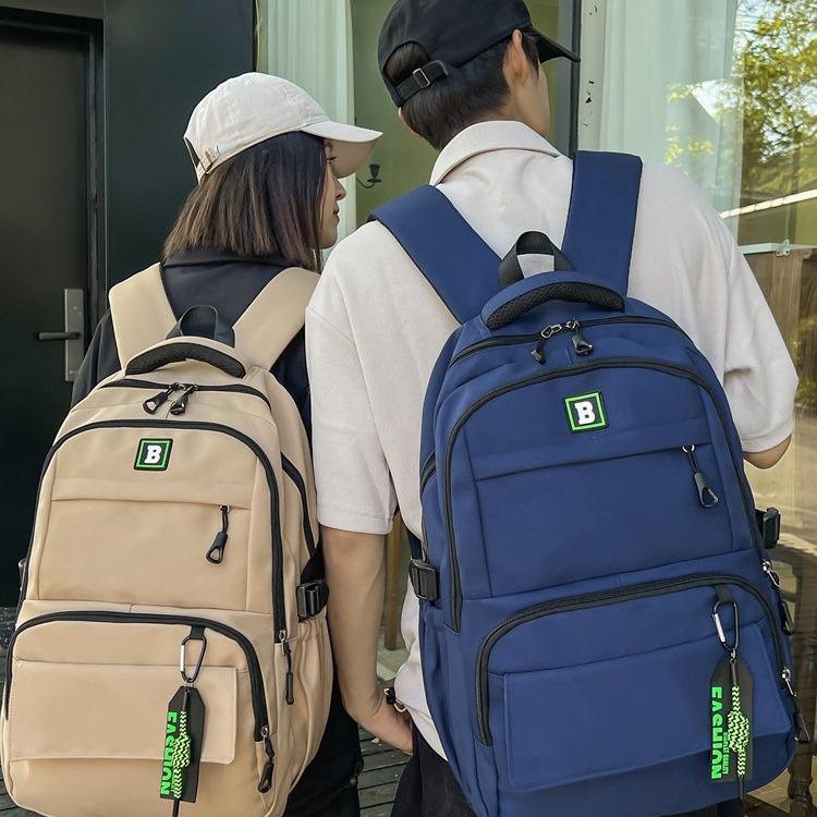 New college student oversized capacity backpack fashionable versatile men's and women's same casual class backpack