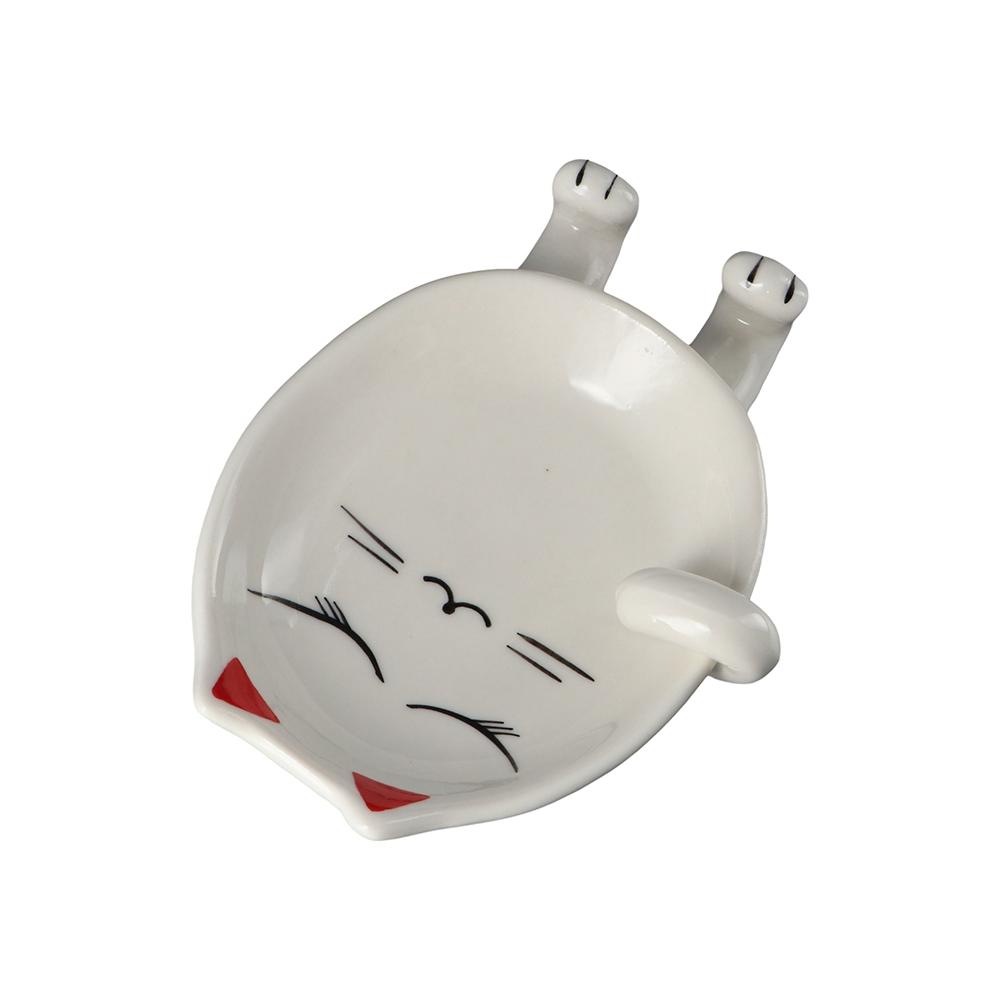 Cooking Cat Design Ceramic Cartoon Utensil Rack Stove Holder Pot Lid Stand Spoon Rest