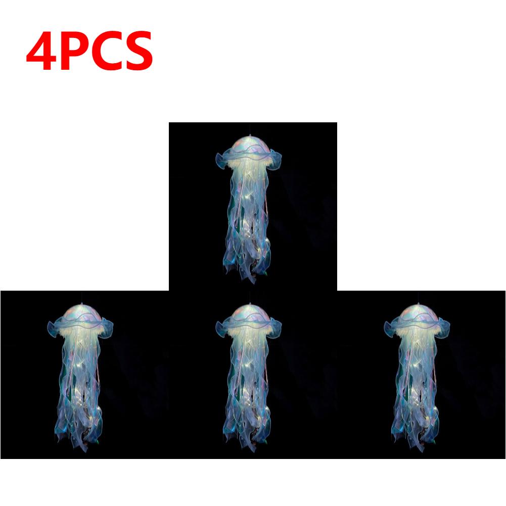 Gradient Jellyfish LED Night Light Handmade Pendant Lamp Colorful Hanging Light for Indoor Outdoor Garden Festival Decoration