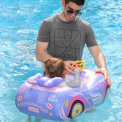 Baby Inflatable Ring, Cute Boat Design, Foot-In Type, Baby Float, Perfect for Summer Days, Beach, Pool, Water Play, Suitable for Children Ages 1-4, In