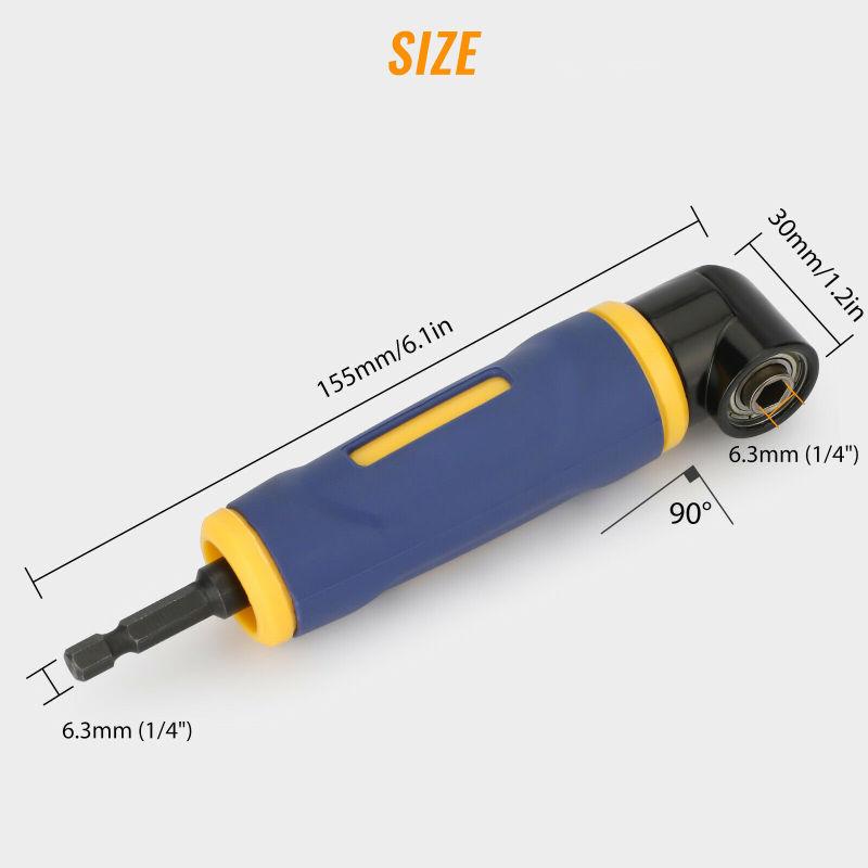 90 Degree Right Angle Drill Adapter High Efficiency Standard Hex Extension Screwdriver Socket Holder