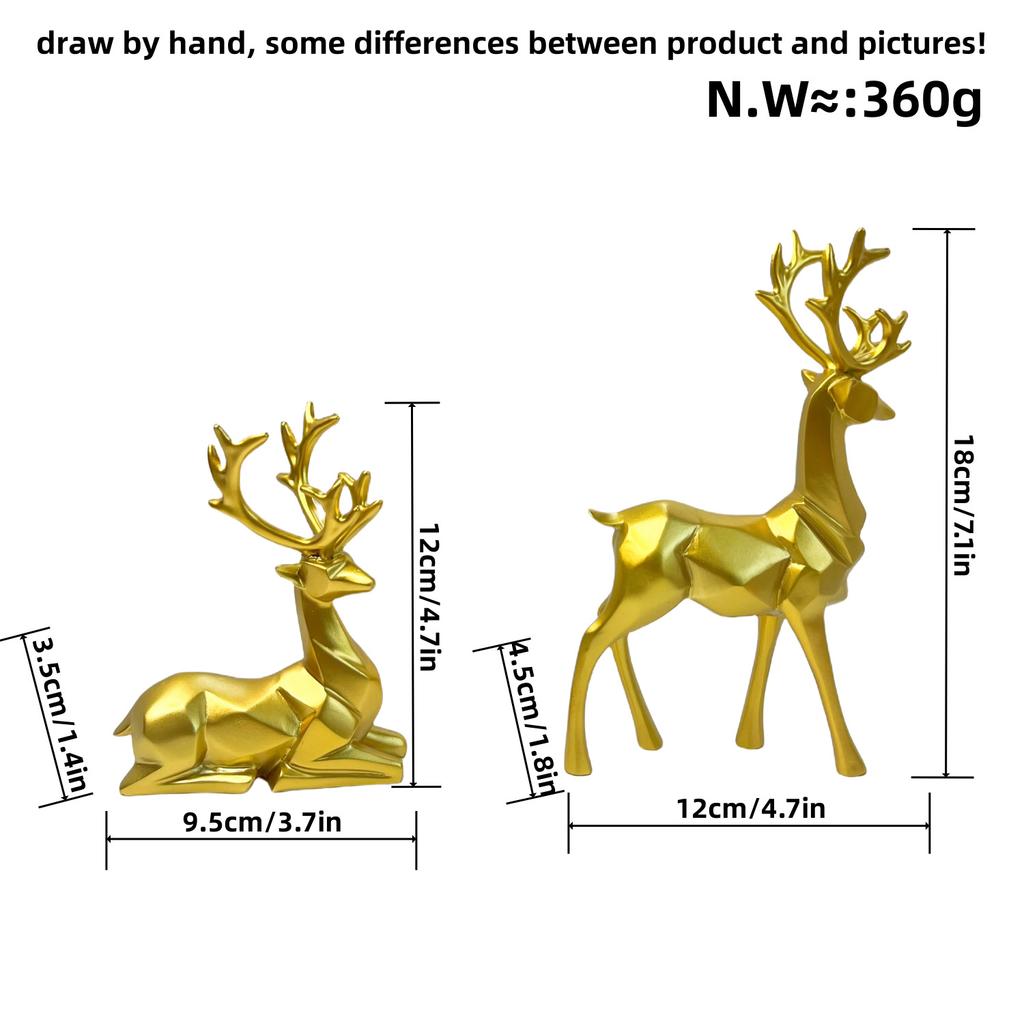 Kunstharzhandwerk Wassertransferdruck Bunte Hirschornamente Kreatives Paar Hochzeitsgeschenk Heim Wohnzimmer Weinschrank Dekoration