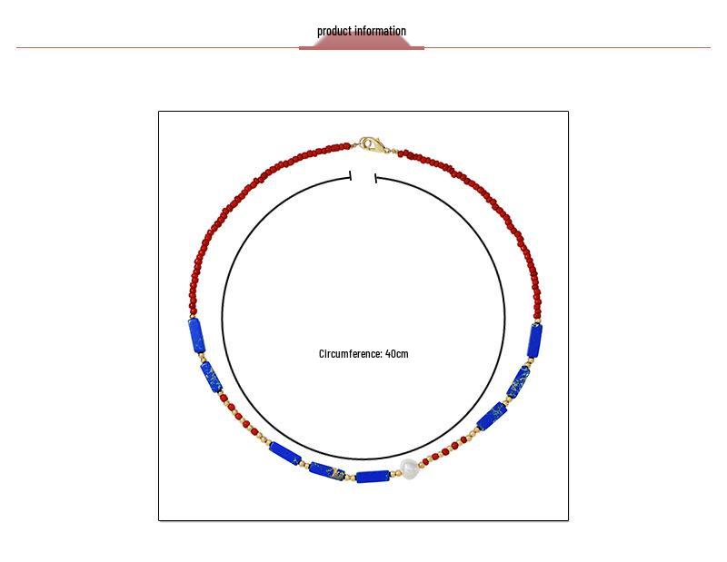 Bohemian Agate Green Pearl Choker Necklace for Women – Handmade Semi-Precious Stone Jewelry
