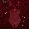 Deep V Women Underwear Open Crotch Lace Sling Nightwear Sweet Lace Bow Bodysuit  Gifts