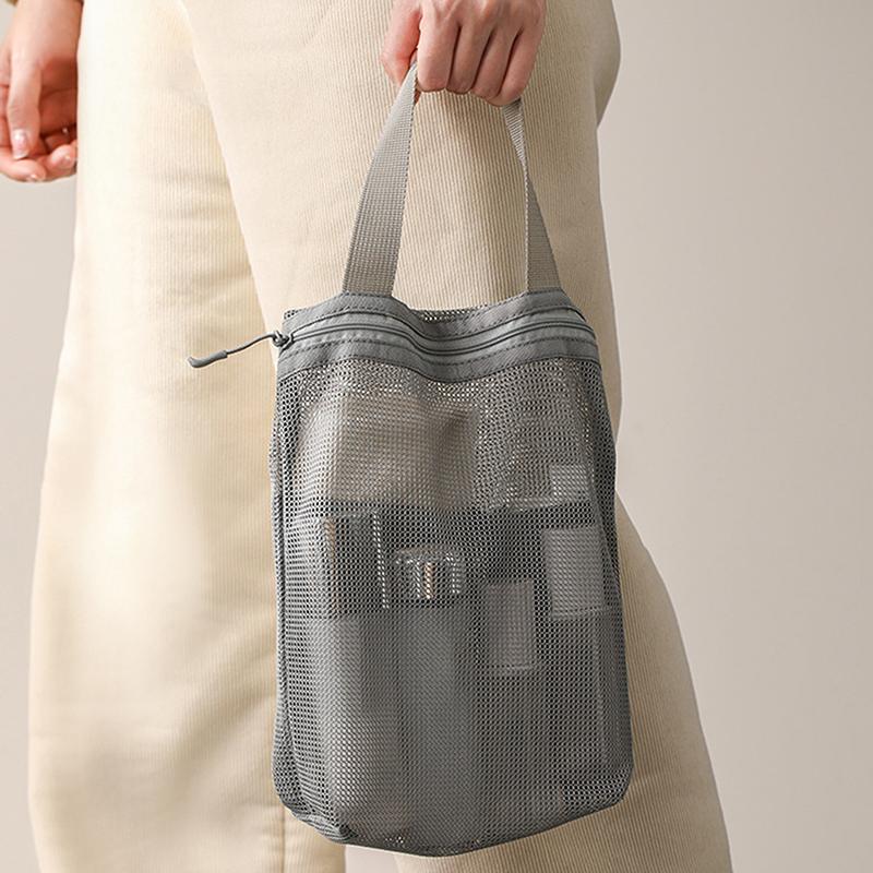 Mesh Makeup Toiletry Storage Bags Handbags Portable Travel Washing Body Shower Tools Organizer Hanging Cosmetic Organizer Pouch