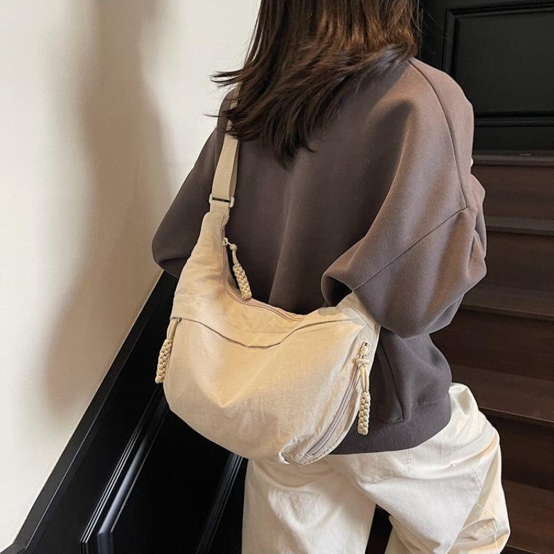 Nylon Shoulder Bag   Summer High-capacity Women's Crossbody Dumpling Bag Versatile and Niche Design Messenger Bag
