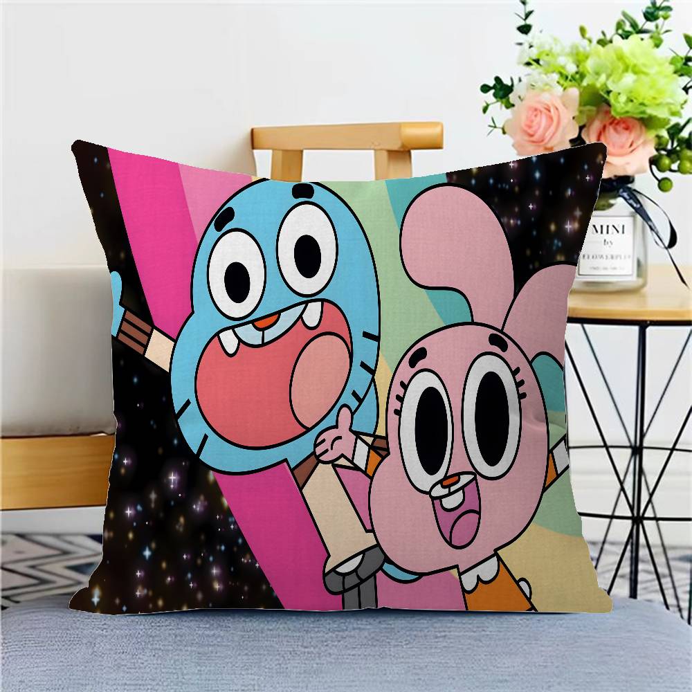 The Amazing W-World Of G-Gumball Cushion Cover Pillowcase Upholstery Sofa Throw Pillow Home Decor Pillowcas