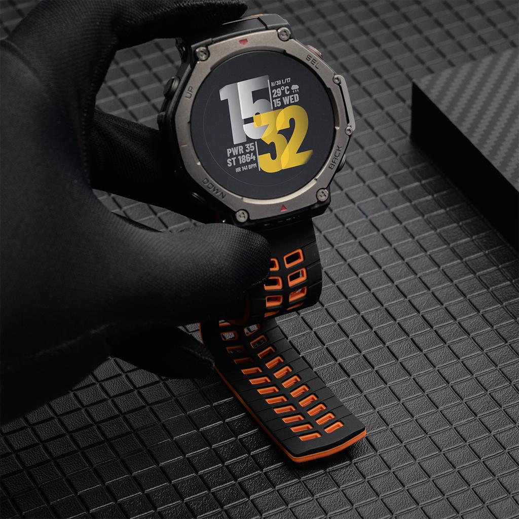 Silicone Sport Band For Amazfit T-rex 3/2/1 Two Tone Adjustable Strap For T-rex Pro/Ultra/2ultra Smartwatch Breathable Bracelet