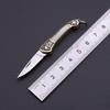 High Quality Sharp Brass Handmade Shell Exquisite Portable Express Unpacking Folding Knife Fruit Keychain Mini Knife