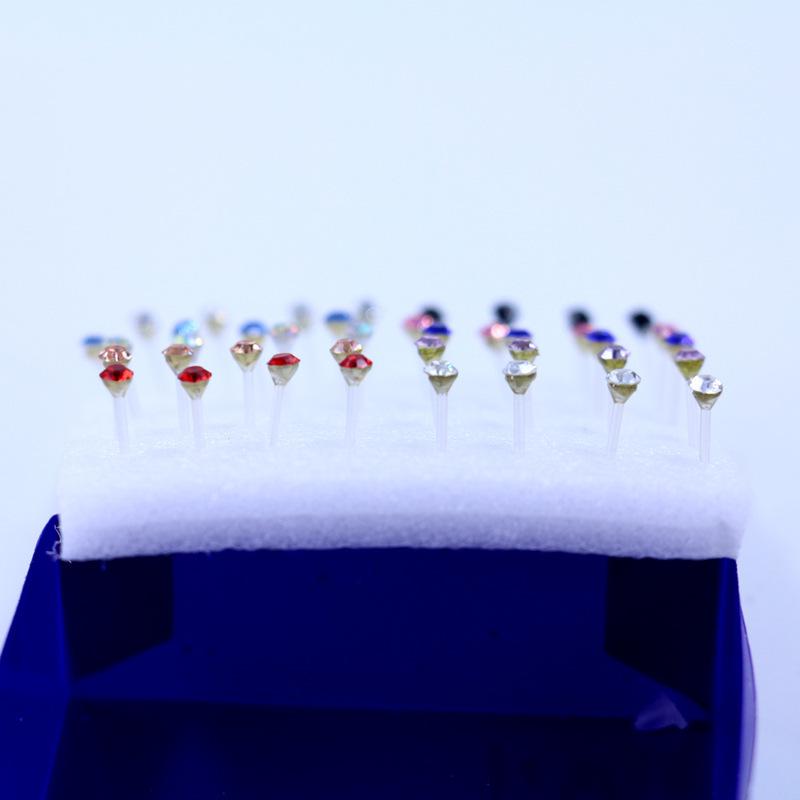 Koreanische Mode 3mm Harz Strass Ohrringe Set: 20 Paar glänzende Plastikohrringe für Damen