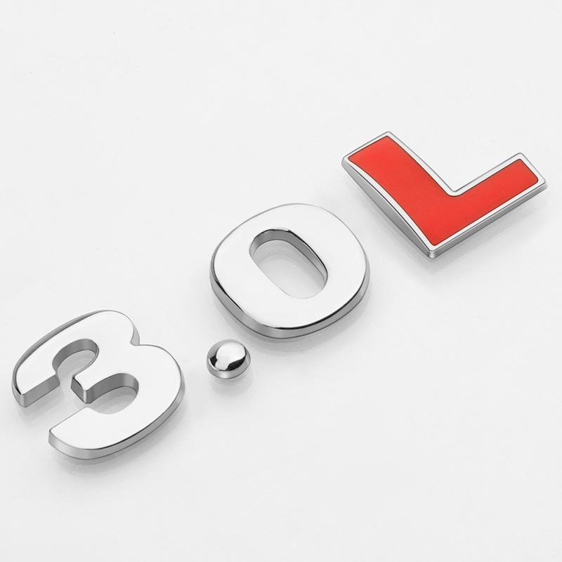 Car Displacement Label 1.4T1.8T2.0T3.0T2.0L2.4L3.0L Metal Modified Displacement Car Sticker Car Tail Label