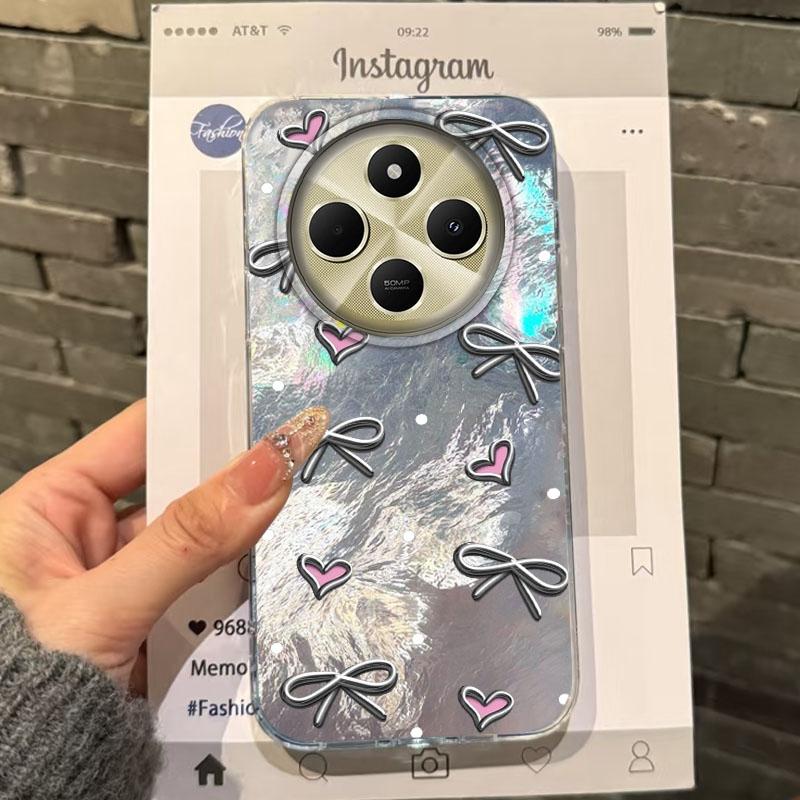 Cute Colorful Bow Heart Girls Women Phone Case For Xiaomi Poco X3pro X5 M6 X6 X3 NFC M5s M6 X7 Pro C75 C61 Bumper Fundas Cover