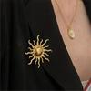 Spilla Forma di Sole Stile Retrò Spille Sole Smalto Metallo Spille Girasole Minimaliste Spilla Gioielli da Donna