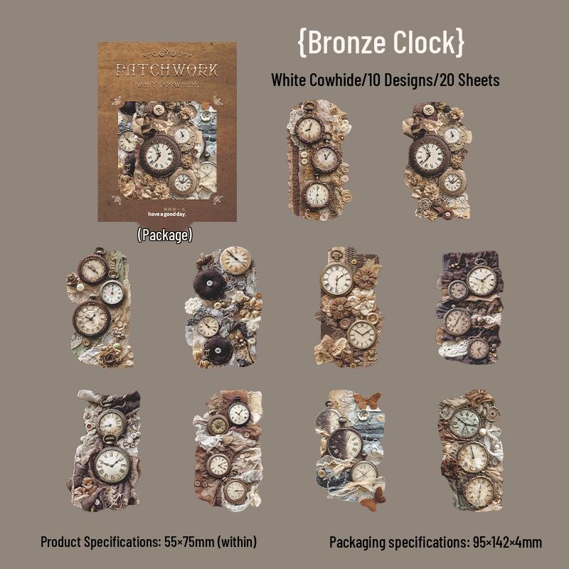 Beautiful Day Vintage Sticker Pack: Patchwork Art for DIY Journaling & Collage