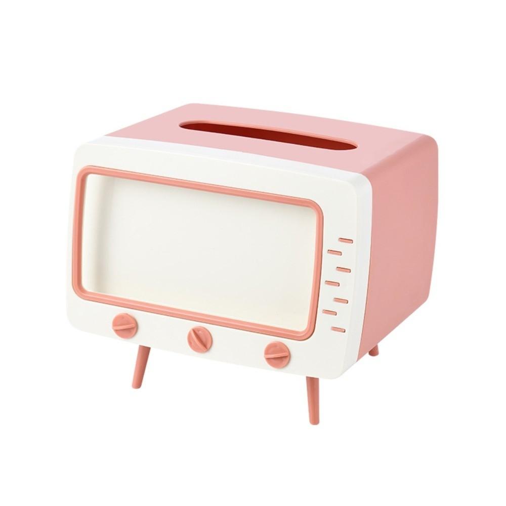 Plastic TV Desktop Tissue Box Phone Holder Tissue Dispenser Napkins Holder  Bedroom розовый