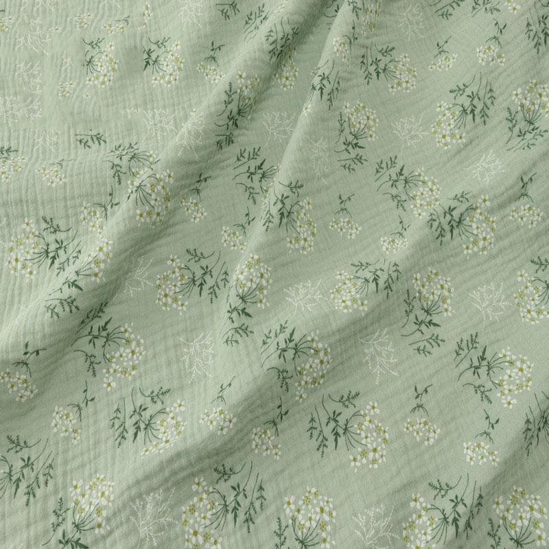 100X135cm Soft Floral Pajamas Nightdress Cotton Gauze Fabric Rose Printed Crepe Cotton Long-sleeved Ins Style Homewear Fabric