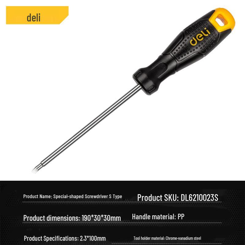Deli Tools Multi-Shape Magnetic Screwdriver Set: Triangle, Y, U, Phillips, and Socket Types.