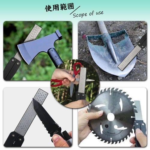 Foldable, Double-Sided Diamond Whetstone, Portable Knife Sharpener, Double-Sided Diamond Whetstone for Sharpening, Axe Sharpening, Pruning Shears, Kni