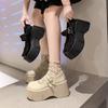 High-heeled Platform Small Leather Shoes Women's Autumn French Mary Jane Retro Heightening Japanese Muffin Single Shoes
